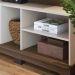 Painel Home Theater Jureli 2 Portas 1.8 até 75" Polegadas Amêndoa/Off White
