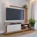 Painel Home Theater Jureli 2 Portas 1.8 até 75" Polegadas Off White Matte / Freijó