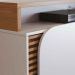 Painel Home Theater Jureli 2 Portas 1.8 até 75" Polegadas Off White Matte / Freijó