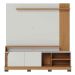Painel Home Theater Jureli 2 Portas 1.8 até 75" Polegadas Off White Matte / Freijó