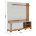 Painel Home Theater Jureli 2 Portas 1.8 até 75" Polegadas Off White Matte / Freijó