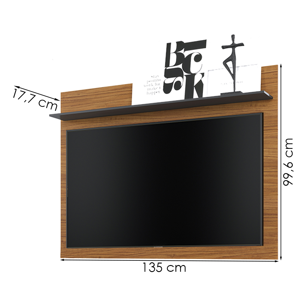 Painel Suspenso Tv 55 Pol 135 cm Maia Noce Milano Preto Colibri