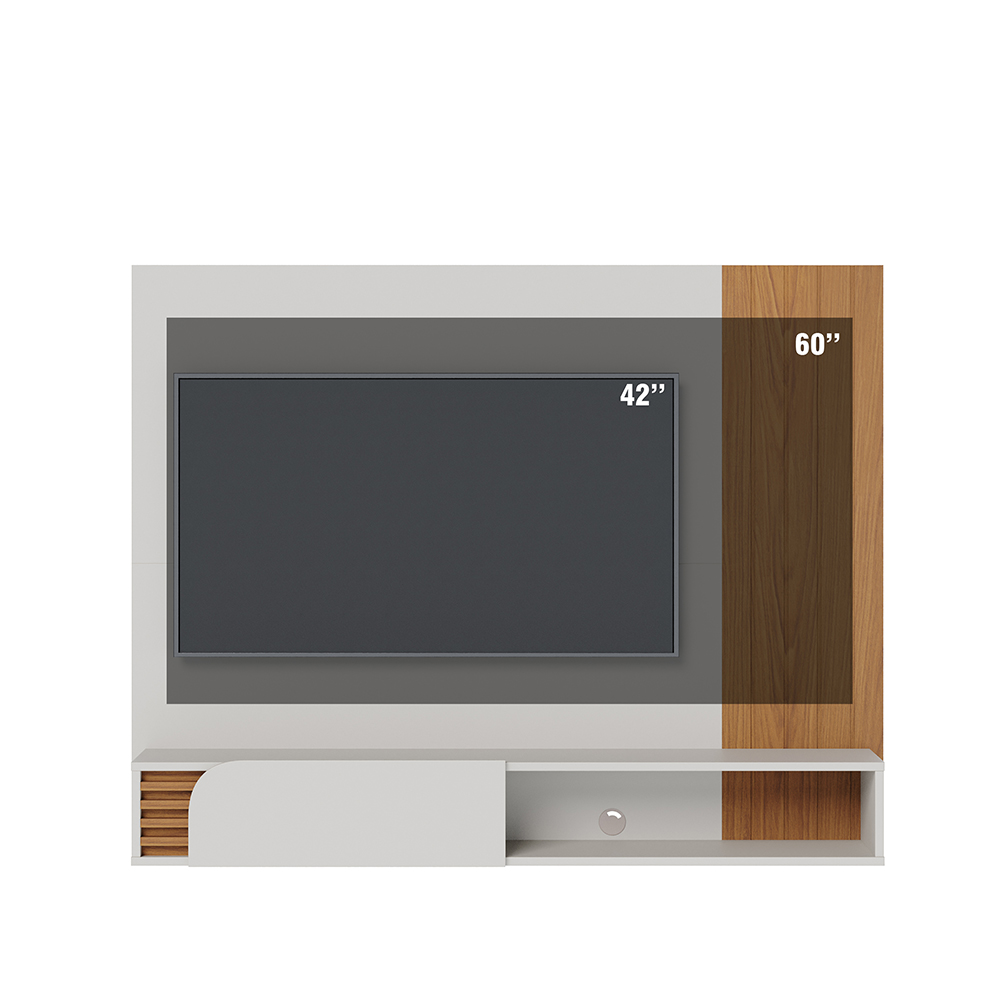 Painel Suspenso Tv 60 Pol 160 cm Jurere Off White Matte Freijo Colibri
