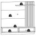 Painel Suspenso Tv 60 Pol 160 cm Tocantins Preto Noce Milano Colibri