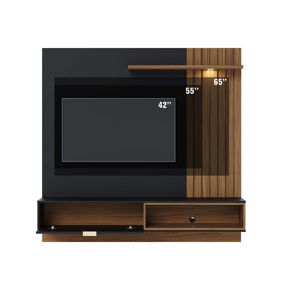 Painel Suspenso Tv 60 Pol 160 cm Tocantins Preto Noce Milano Colibri