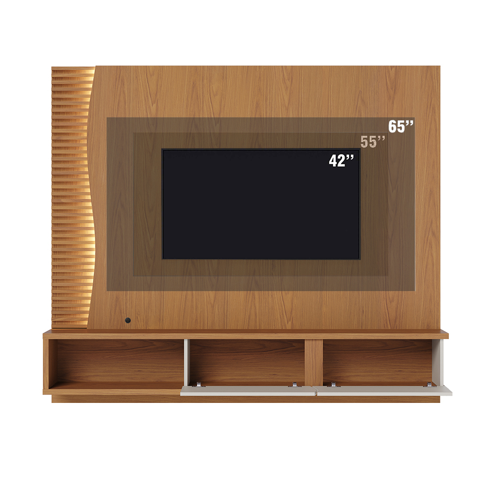 Painel Suspenso Tv 65 Pol 179 cm Egeu Freijo Off White Matte Colibri