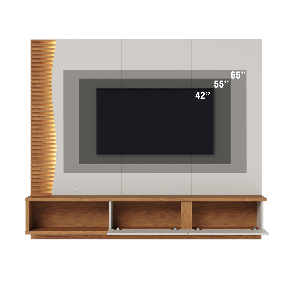 Painel Suspenso Tv 65 Pol 179 cm Egeu Off White Matte Freijo Colibri