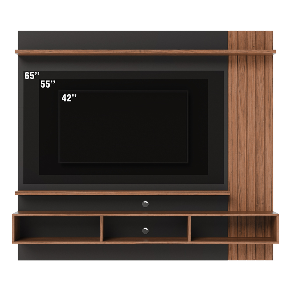 Painel Suspenso Tv 70 Pol 180 cm Juriti Noce Milano Preto Colibri