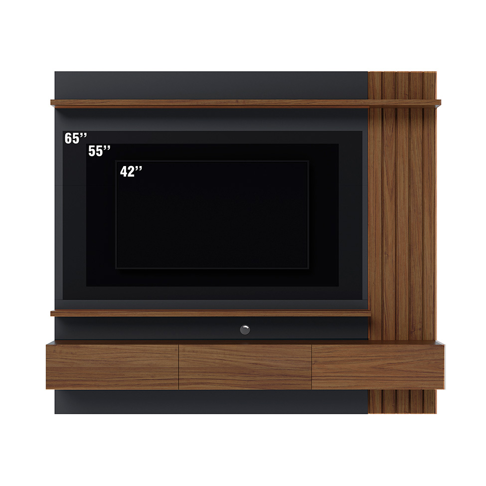 Painel de TV até 70 Polegadas Juriti Noce Milano e Preto