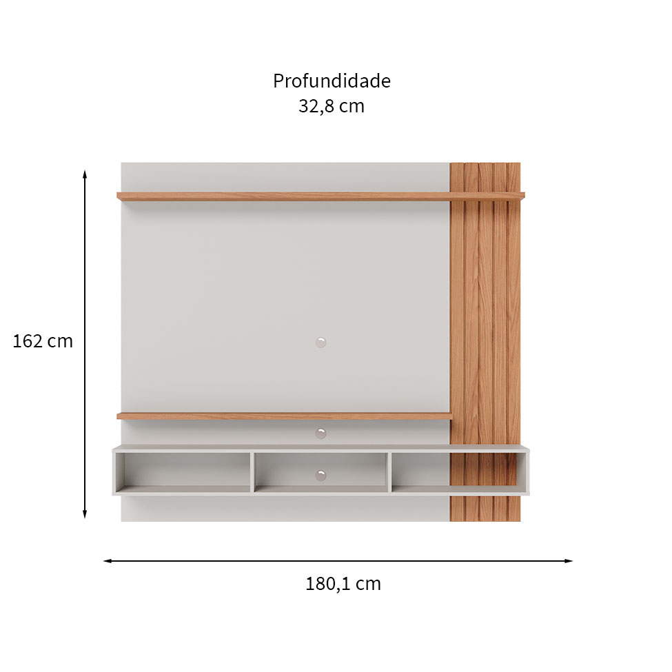 Painel de TV até 70 Polegadas Juriti Off White e Freijó