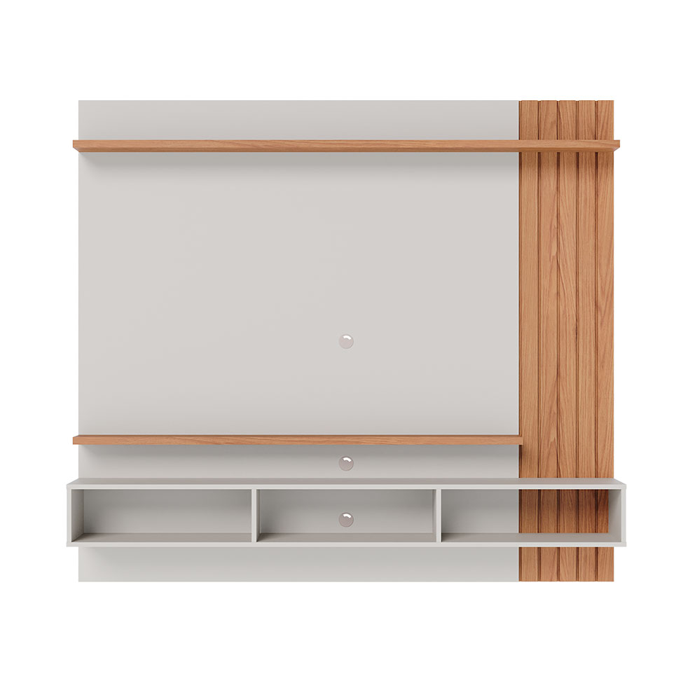 Painel de TV até 70 Polegadas Juriti Off White e Freijó