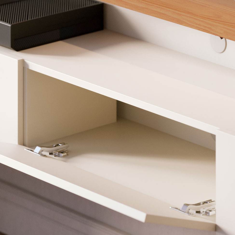 Painel de TV até 70 Polegadas Juriti Off White e Freijó