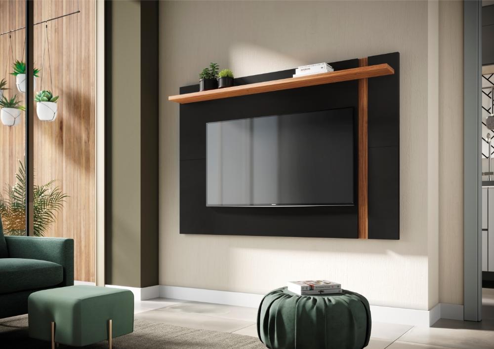 Painel para TV Regulável Mills Preto Noce