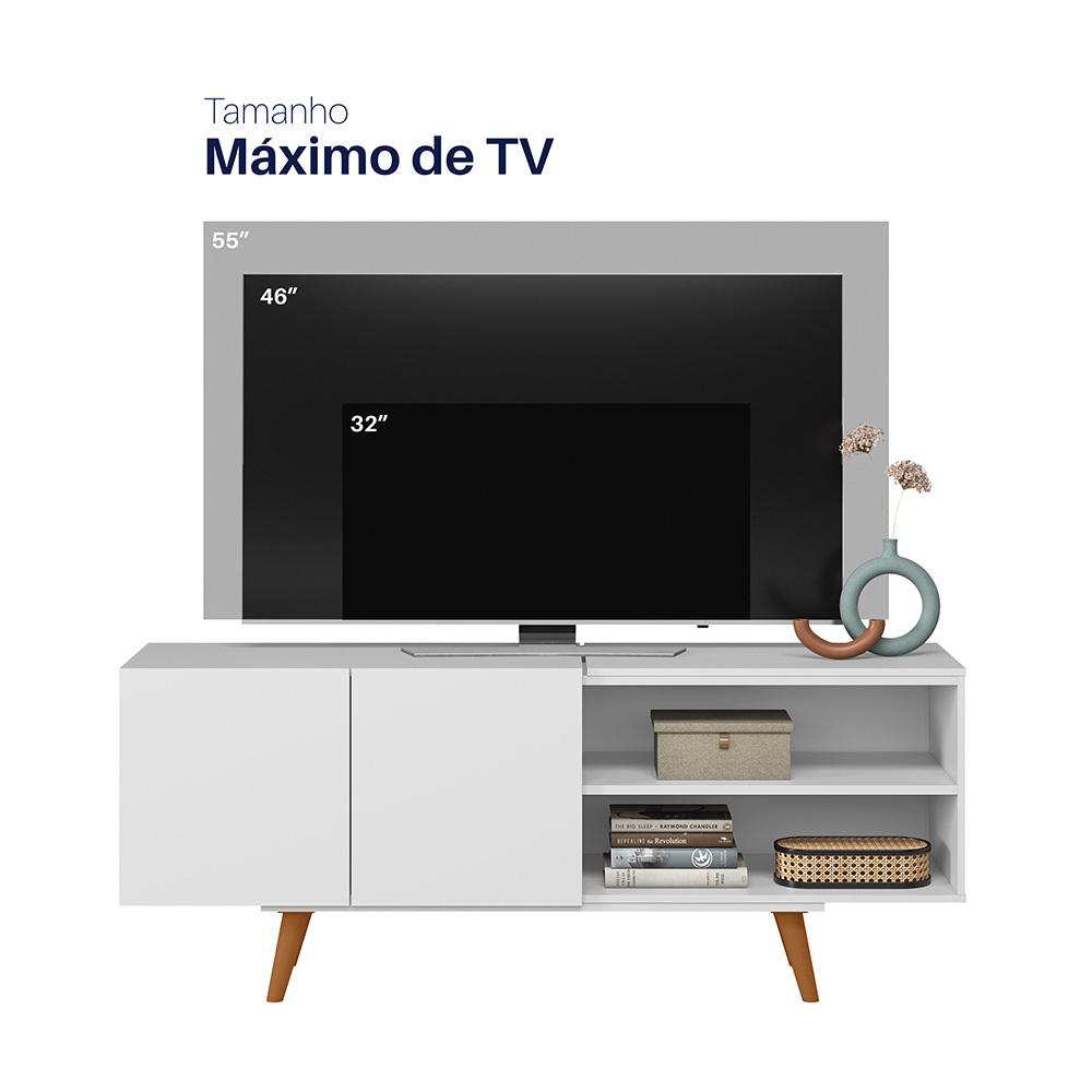 Rack Aldan para TV "55 2 Portas - Colibri - BRANCO FOSCO