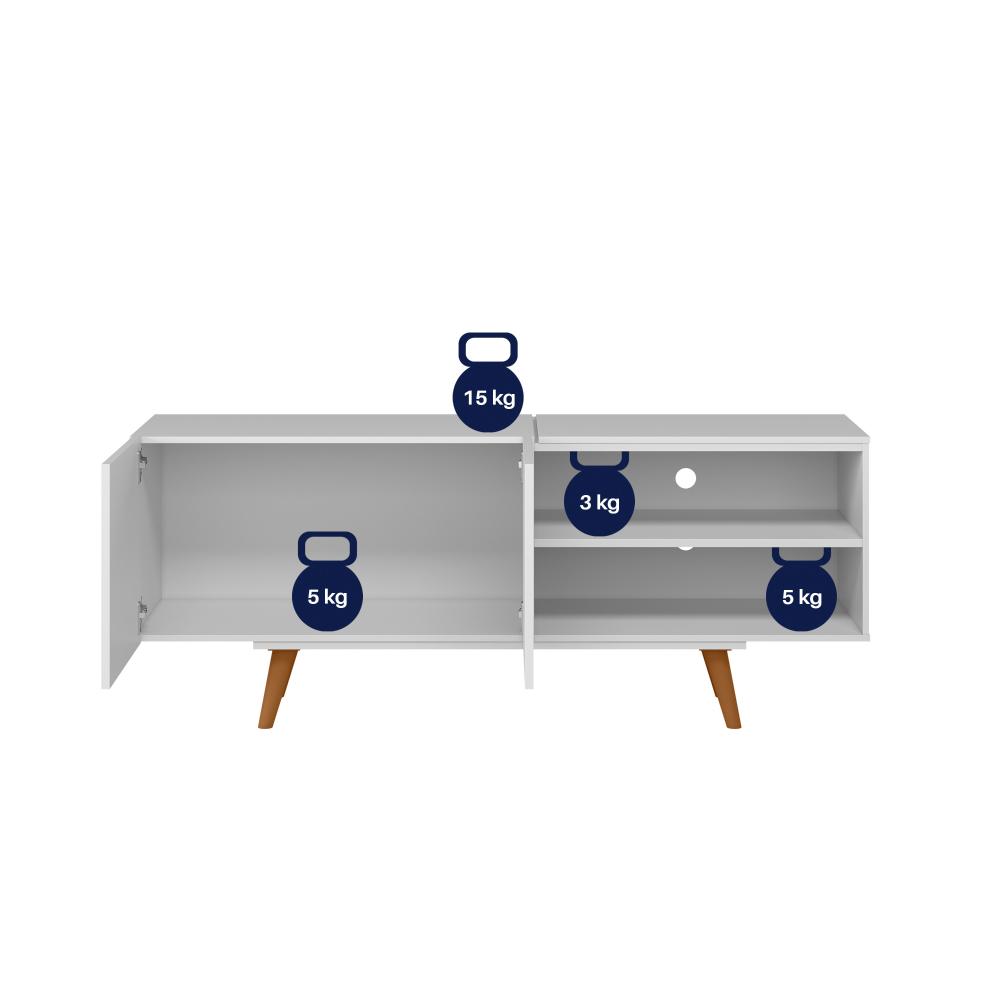 Rack Aldan para TV "55 2 Portas - Colibri - BRANCO FOSCO