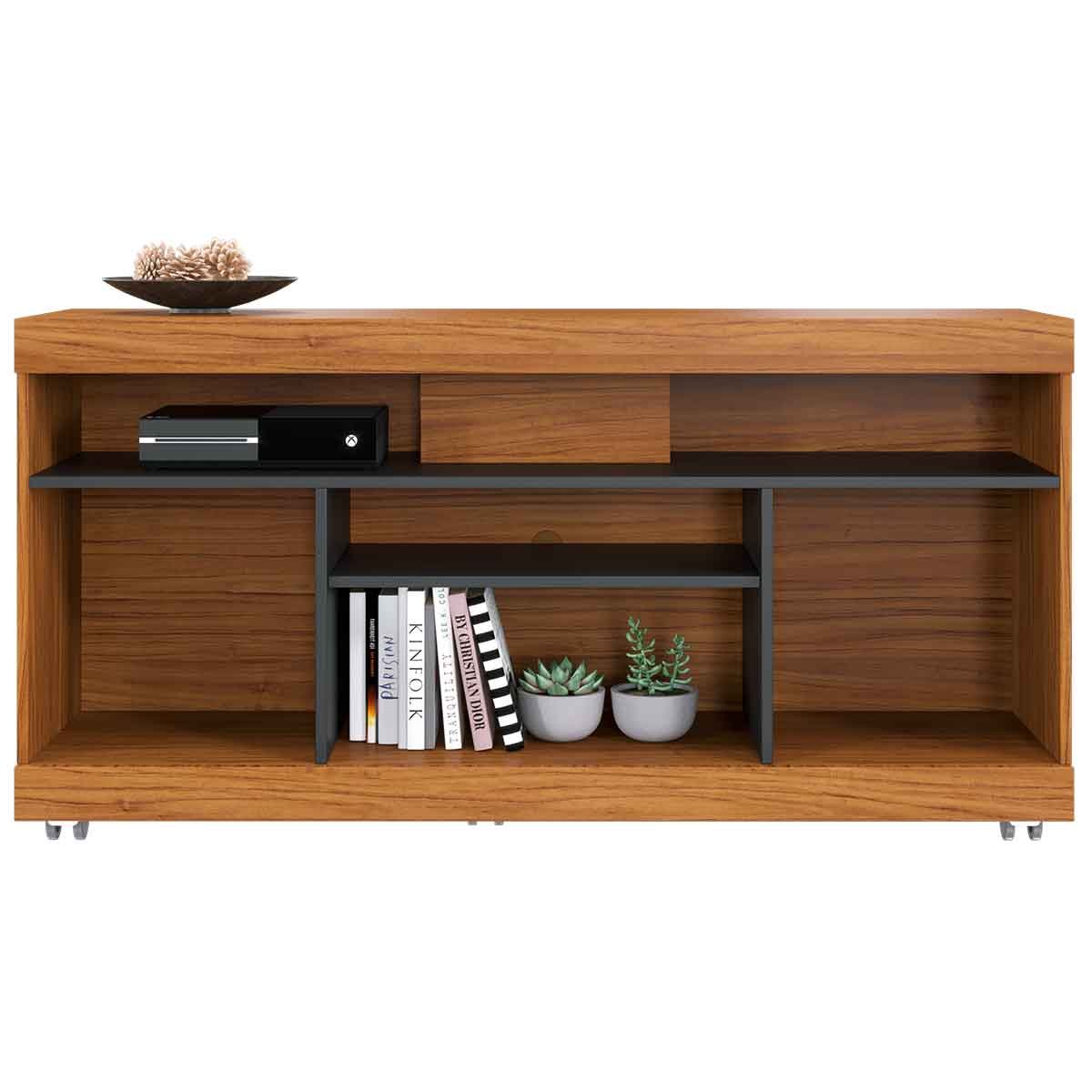 Rack Bancada 2 Portas 6 Pés 47" Polegadas Tayara Noce Milano / Preto Fosco