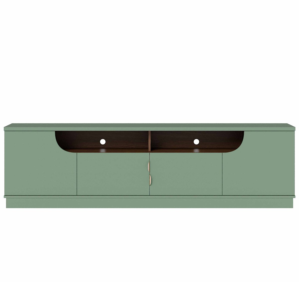 Rack Bancada 4 Portas de Giro TV até 75" Polegadas Satriani Hortelã / Amêndoa