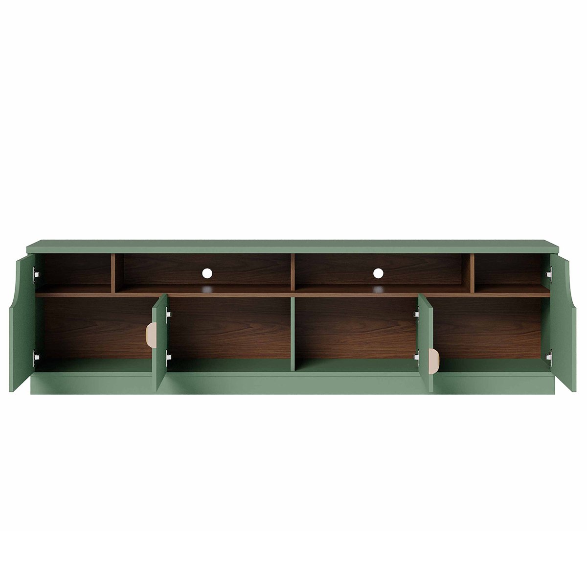 Rack Bancada 4 Portas de Giro TV até 75" Polegadas Satriani Hortelã / Amêndoa