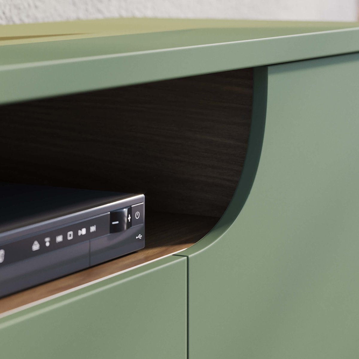 Rack Bancada 4 Portas de Giro TV até 75" Polegadas Satriani Hortelã / Amêndoa