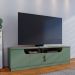 Rack Bancada 4 Portas de Giro TV até 75" Polegadas Satriani Hortelã / Amêndoa