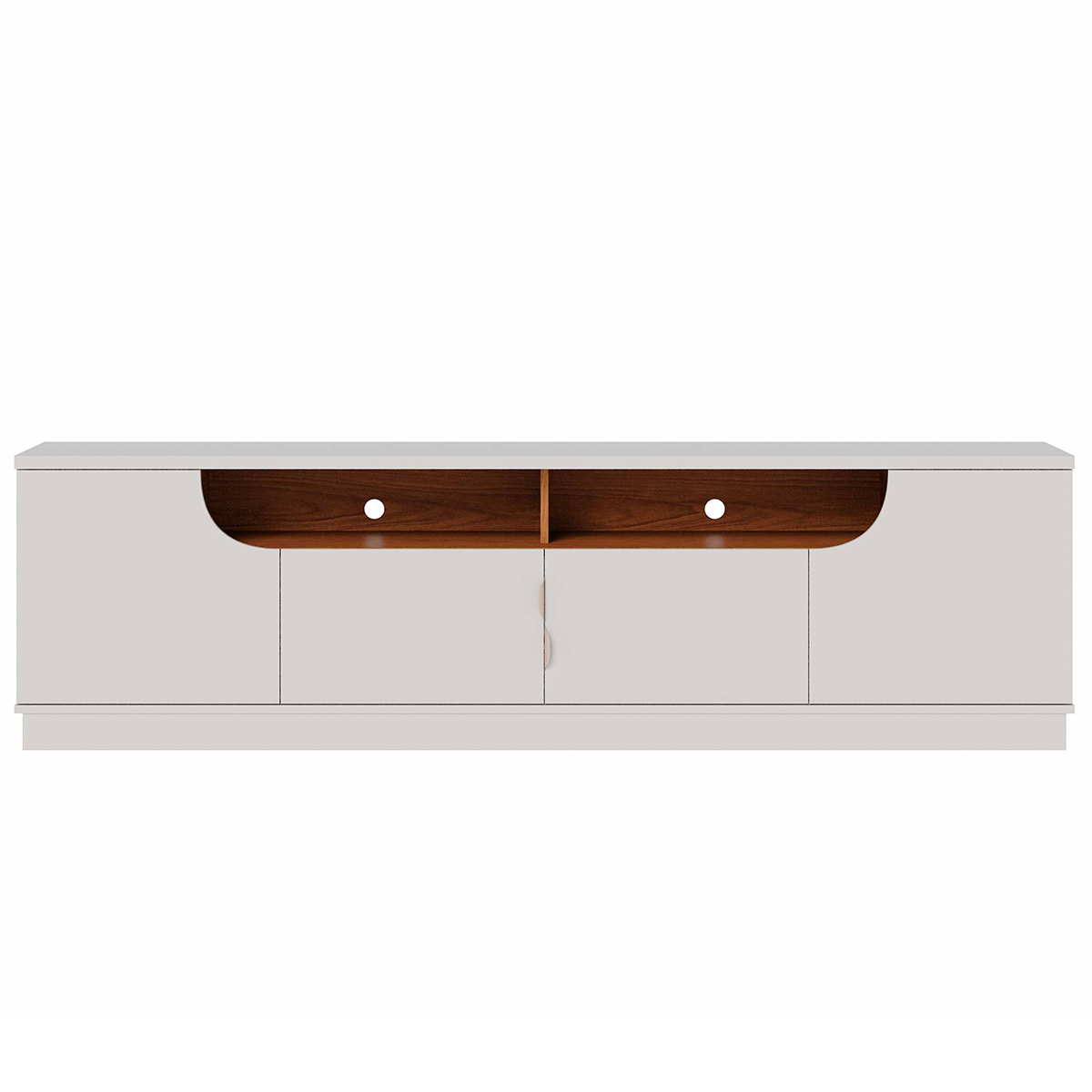 Rack Bancada 4 Portas de Giro TV até 75" Polegadas Satriani Off White/Freijó