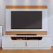 Rack Bancada 4 Portas de Giro TV até 75" Polegadas Satriani Off White/Freijó