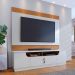 Rack Bancada 4 Portas de Giro TV até 75" Polegadas Satriani Off White/Freijó