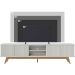 Rack Bancada Bastião 4 Portas MDP Para TV até 75" Polegadas Off White Matte