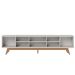 Rack Bancada Bastião 4 Portas MDP Para TV até 75" Polegadas Off White Matte