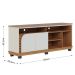 Rack Bancada Jureli 2 Portas 5 Nichos TV até 65" Polegadas Freijó / Off White Matte