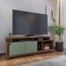 Rack Bancada Jureli 2 Portas 5 Nichos TV até 75" Polegadas Amêndoa / Hortelã