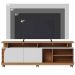 Rack Bancada Jureli 2 Portas 5 Nichos TV até 75" Polegadas Freijó / Off White Matte