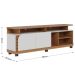 Rack Bancada Jureli 2 Portas 5 Nichos TV até 75" Polegadas Freijó / Off White Matte