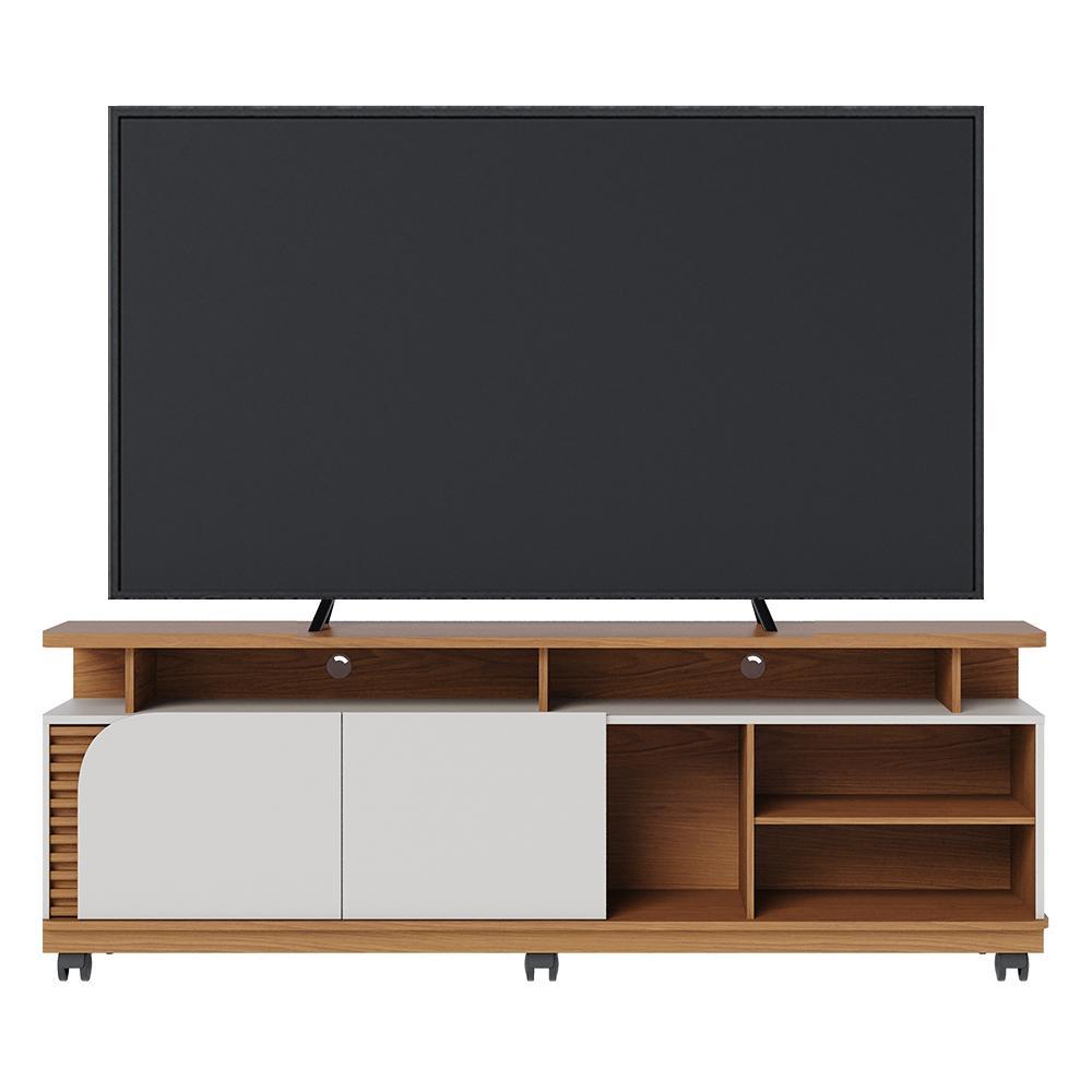 Rack Bancada Jurerê 1.8 Freijó/Off White Matte para TV até 75” - Colibri