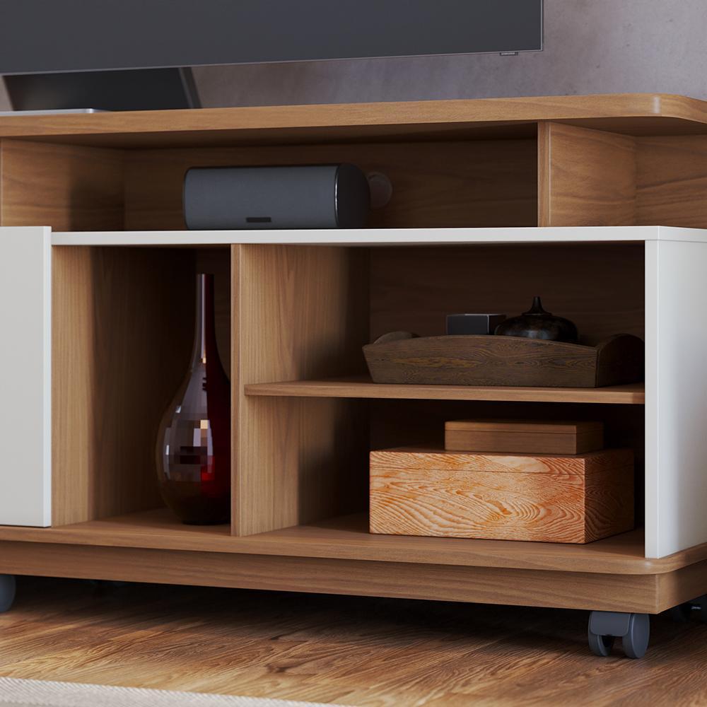 Rack Bancada Jurerê 1.8 Freijó/Off White Matte para TV até 75” - Colibri