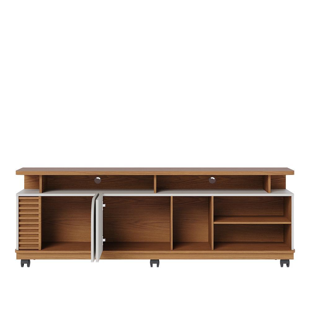 Rack Bancada Jurerê 1.8 Freijó/Off White Matte para TV até 75” - Colibri