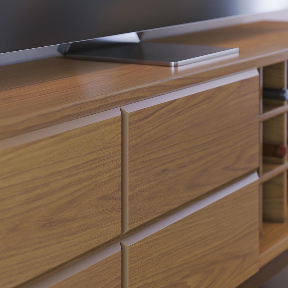 Rack Bancada Noronha Freijó para TV de 70” - Colibri