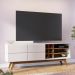 Rack Bancada Noronha Off White Matte/Freijó para TV de 70” - Colibri