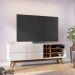 Rack Bancada Paraíso 2 Portas TV 70" Polegadas Off White Matte / Freijó