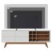 Rack Bancada Paraíso 2 Portas TV 70" Polegadas Off White Matte / Freijó