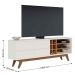 Rack Bancada Paraíso 2 Portas TV 70" Polegadas Off White Matte / Freijó