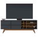 Rack Bancada Paraíso 2 Portas TV 70" Polegadas Preto Fosco / Noce Milano