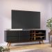 Rack Bancada Paraíso 2 Portas TV 70" Polegadas Preto Fosco / Noce Milano