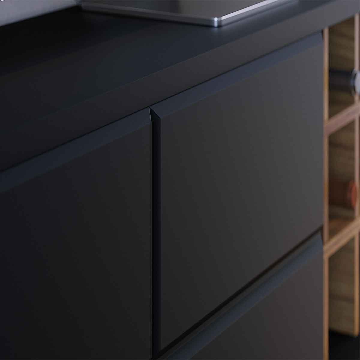 Rack Bancada Paraíso 2 Portas TV 70" Polegadas Preto Fosco / Noce Milano