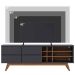 Rack Bancada Paraíso 2 Portas TV 70" Polegadas Preto Fosco / Noce Milano