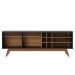 Rack Bancada Paraíso 2 Portas TV 70" Polegadas Preto Fosco / Noce Milano