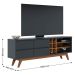 Rack Bancada Paraíso 2 Portas TV 70" Polegadas Preto Fosco / Noce Milano