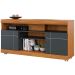 Rack Bancada Tayara 2 Portas 6 Pés 47" Polegadas Noce Milano / Preto Fosco