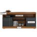 Rack Bancada Tayara 2 Portas 6 Pés 47" Polegadas Noce Milano / Preto Fosco