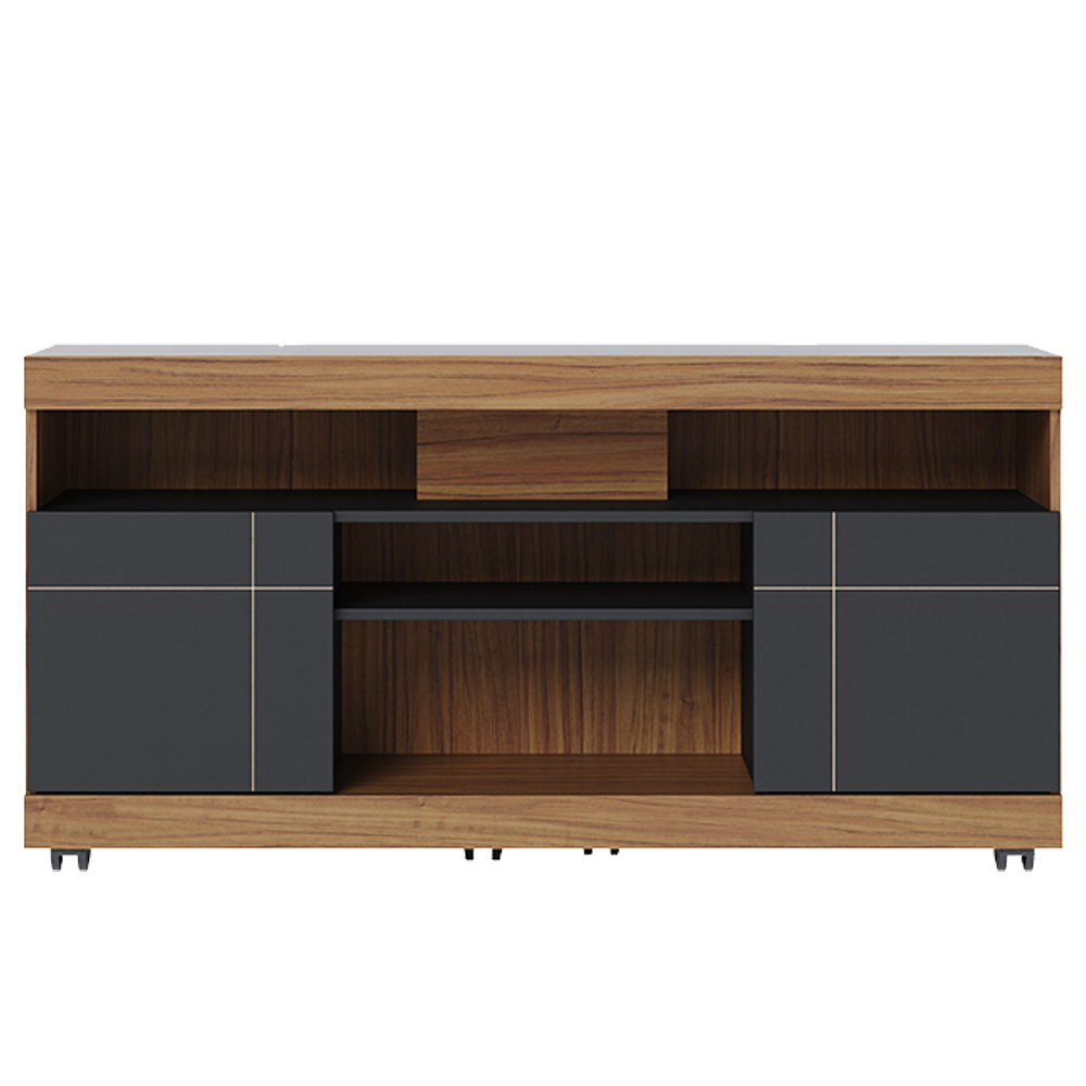 Rack Bancada Tv 47 Pol 136 cm Yara Noce Milano Preto Colibri